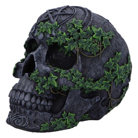 Aged Pentagram Skull Figurine