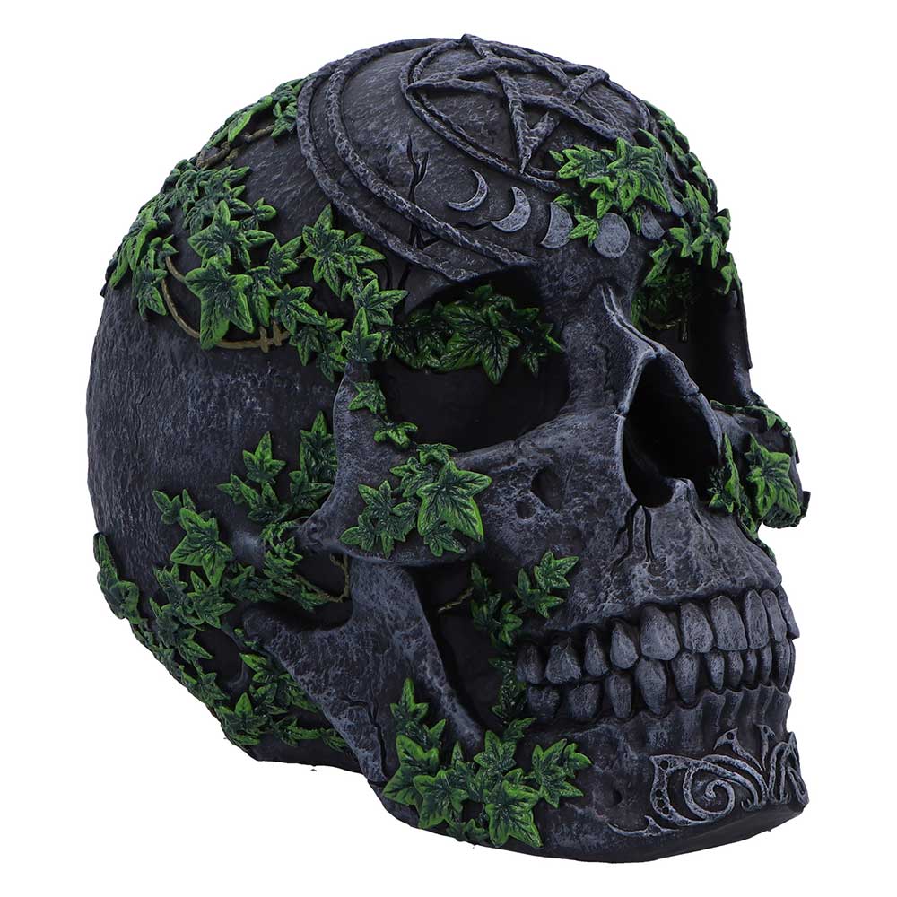 Aged Pentagram Skull Figurine