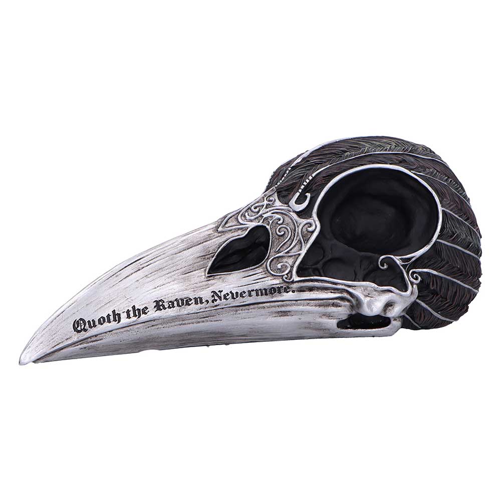 Quoth The Raven Skull Ornament 7.5cm