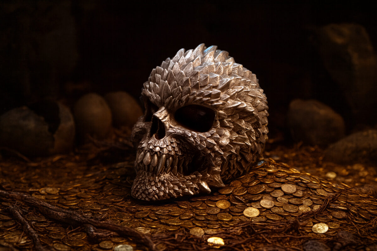Scaled Remains Skull Figurine 15.4cm