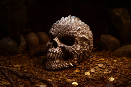 Scaled Remains Skull Figurine 15.4cm