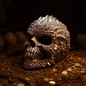 Scaled Remains Skull Figurine 15.4cm