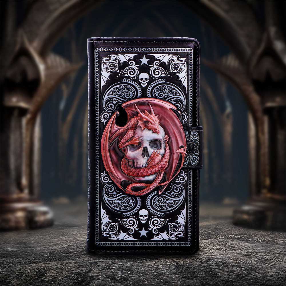 Skull Embrace Embossed Purse by Anne Stokes