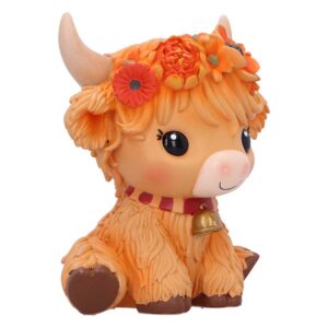 Marigold Orange Flower Cow Figurine 10.8cm - Image 5