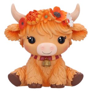 Marigold Orange Flower Cow Figurine 10.8cm - Image 2
