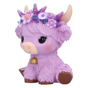 Hyacinth Purple Flower Cow Figurine 10.8cm - Image 3