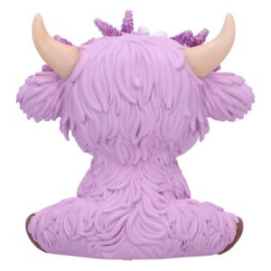 Hyacinth Purple Flower Cow Figurine 10.8cm - Image 5