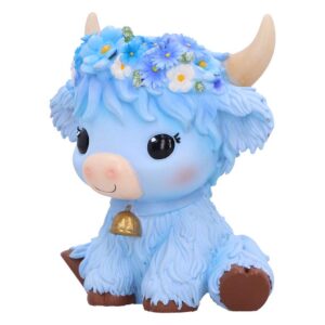 Bluebell Blue Flower Cow Figurine 10.8cm - Image 3