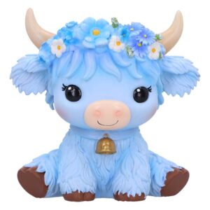 Bluebell Blue Flower Cow Figurine 10.8cm - Image 2