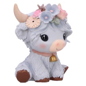 Magnolia Grey Flower Cow 10.8cm - Image 5