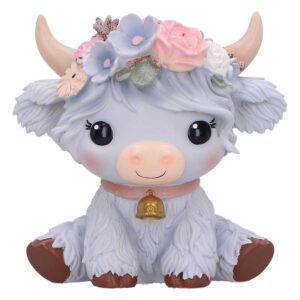 Magnolia Grey Flower Cow 10.8cm - Image 2
