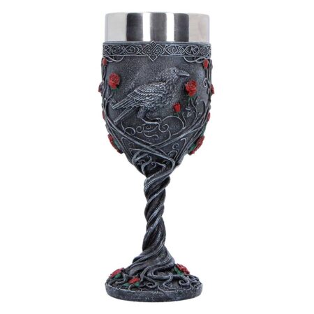 Twilight Bloom Gothic Raven Goblet 19.5cm