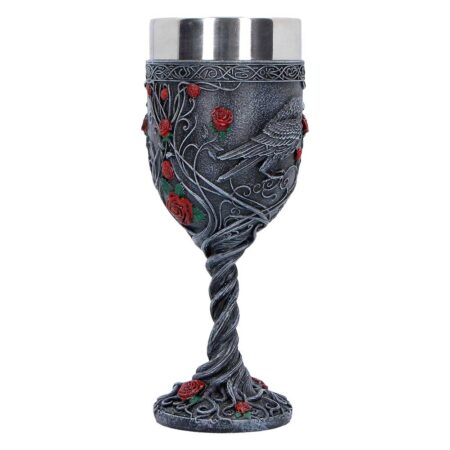 Twilight Bloom Gothic Raven Goblet 19.5cm