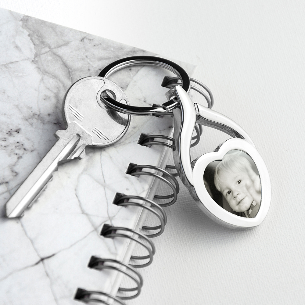 Personalised Heart Photo Keyring