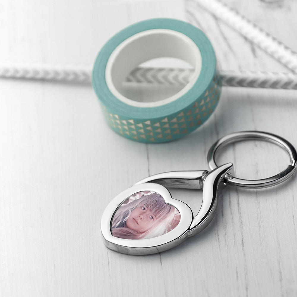 Personalised Heart Photo Keyring