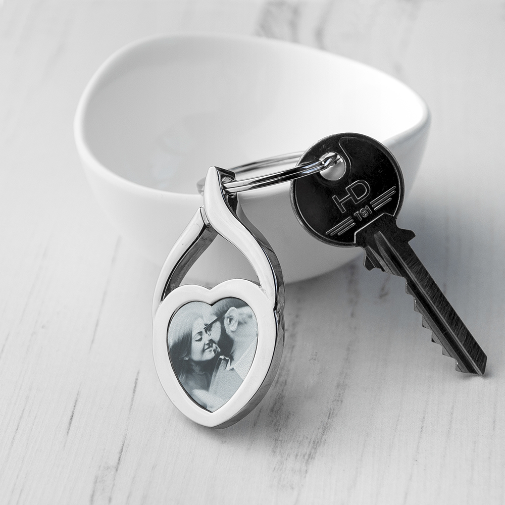 Personalised Heart Photo Keyring