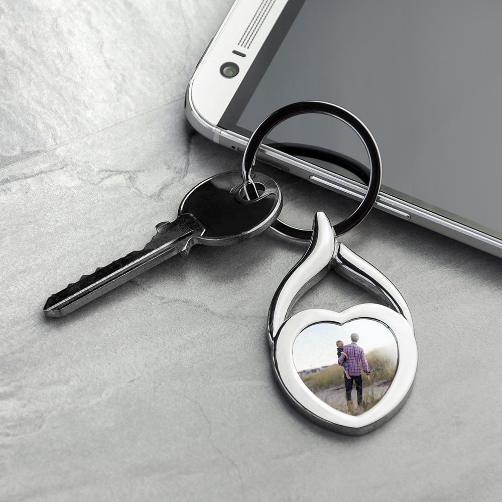 Personalised Heart Photo Keyring