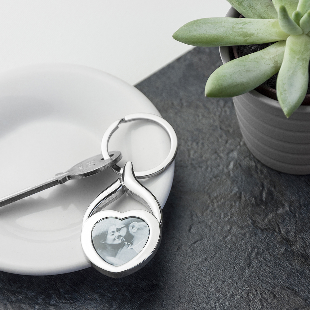 Personalised Heart Photo Keyring
