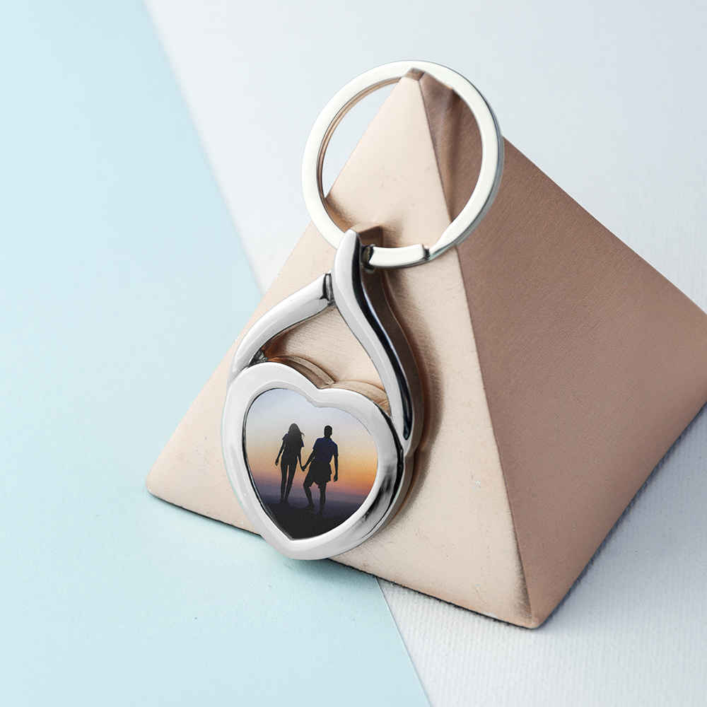 Personalised Heart Photo Keyring