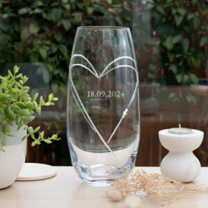 Personalised Hearts Barrel Vase with Swarovski Crystals - Image 3