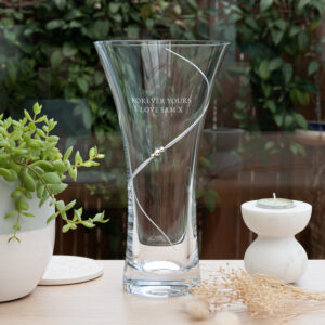 Personalised Hollow Sided Vase with Swarovski Crystals