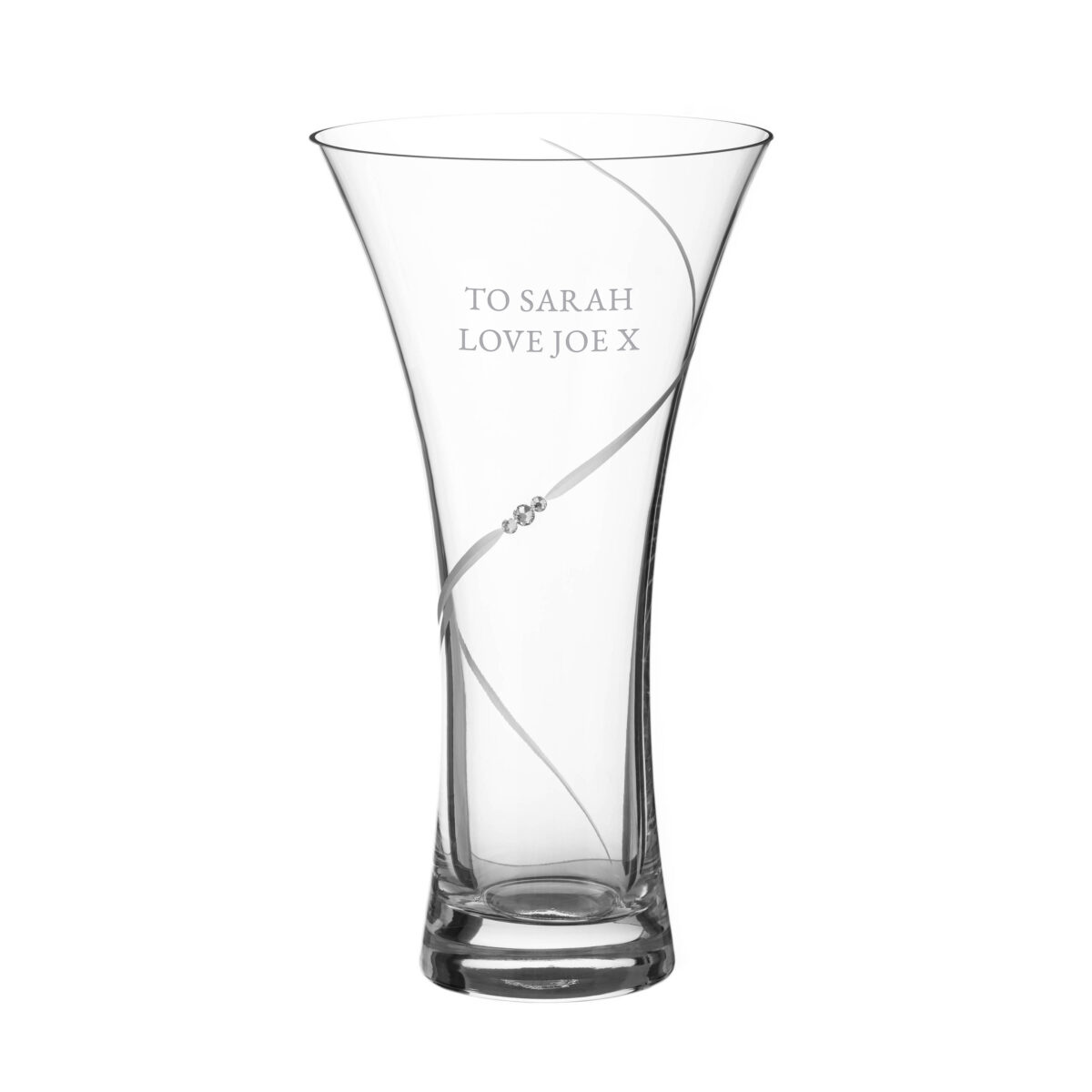 Personalised Hollow Sided Vase with Swarovski Crystals