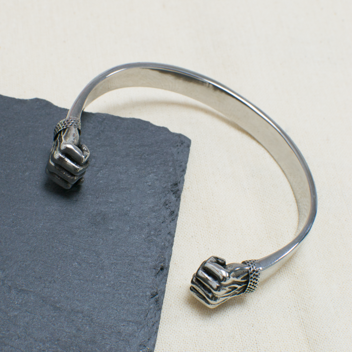 Personalised Men's Clenched Fists Cuff Bracelet
