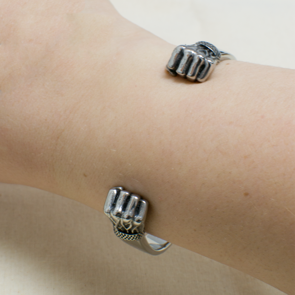 Personalised Men's Clenched Fists Cuff Bracelet