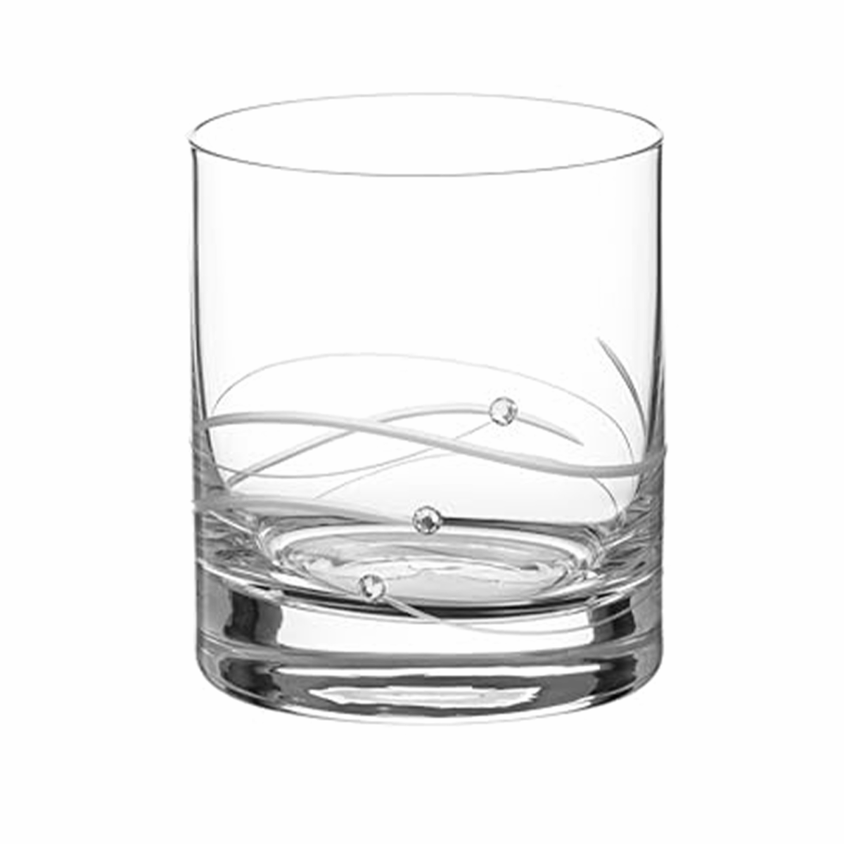 Personalised Flowing Wave Glass Tumbler with Swarovski Crystals