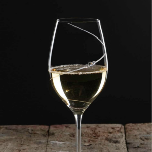 Personalised Helical Twist White Wine Glass with Swarovski Crystals