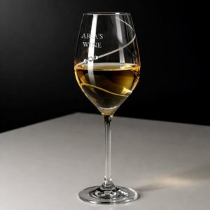 Personalised Helical Twist White Wine Glass with Swarovski Crystals