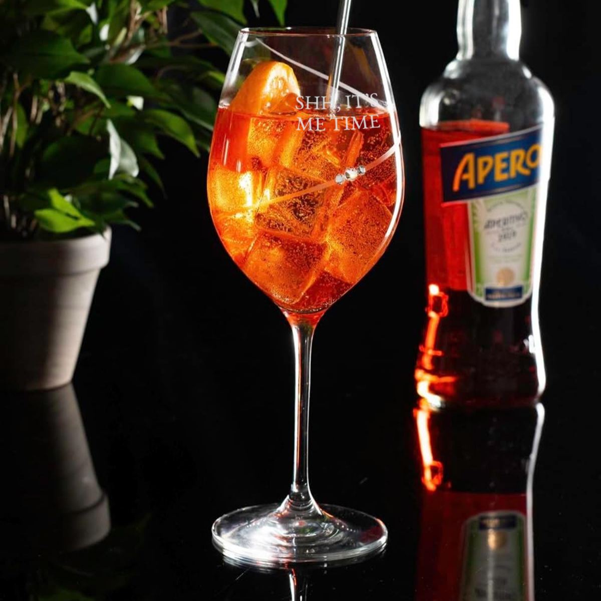 Personalised Helical Twist White Wine Glass with Swarovski Crystals