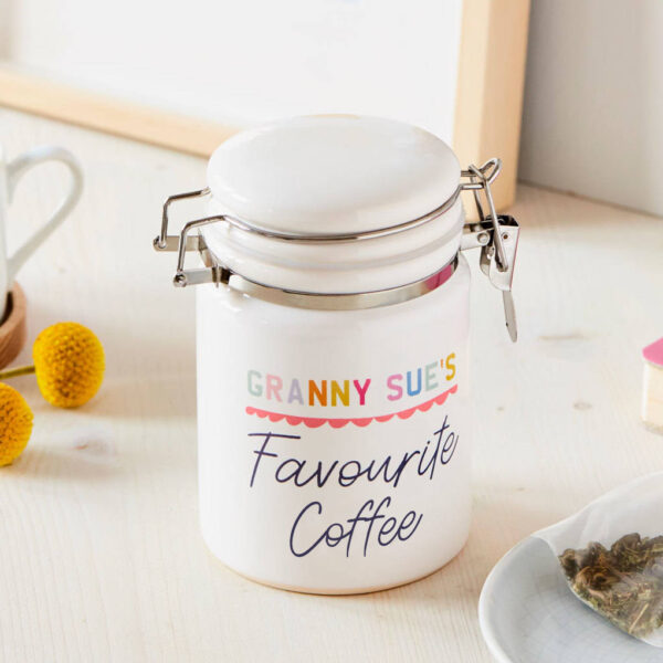 Personalised favourite coffee ceramic jar tm520