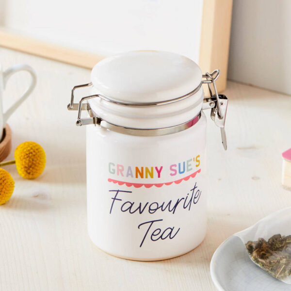 Personalised favourite tea ceramic jar tm519