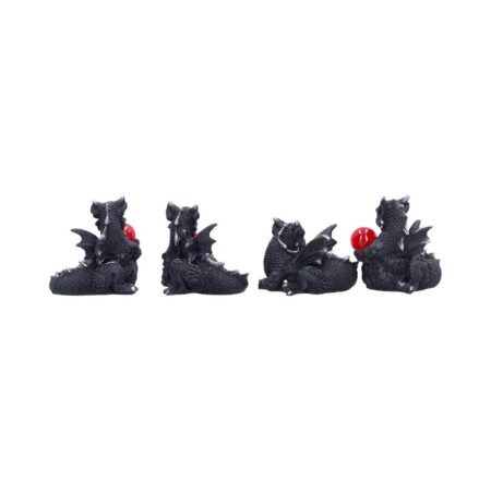 Midnight Treasures Mini Dragon Figurine Set of 4