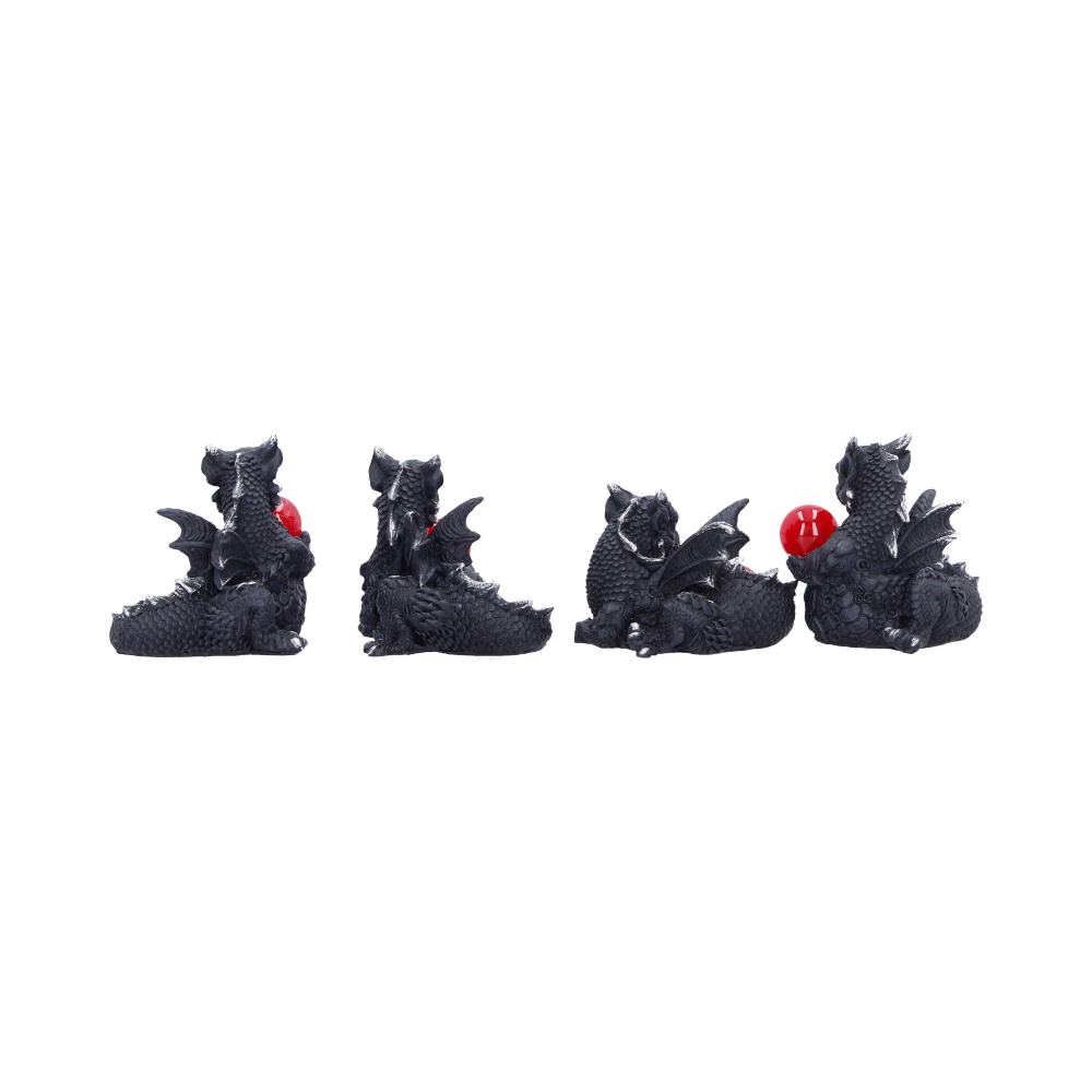 Midnight Treasures Mini Dragon Figurine Set of 4