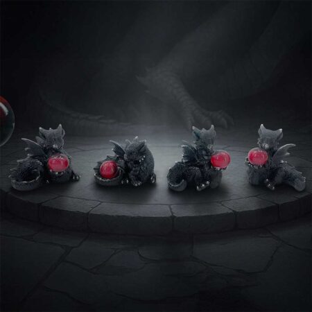 Midnight Treasures Mini Dragon Figurine Set of 4