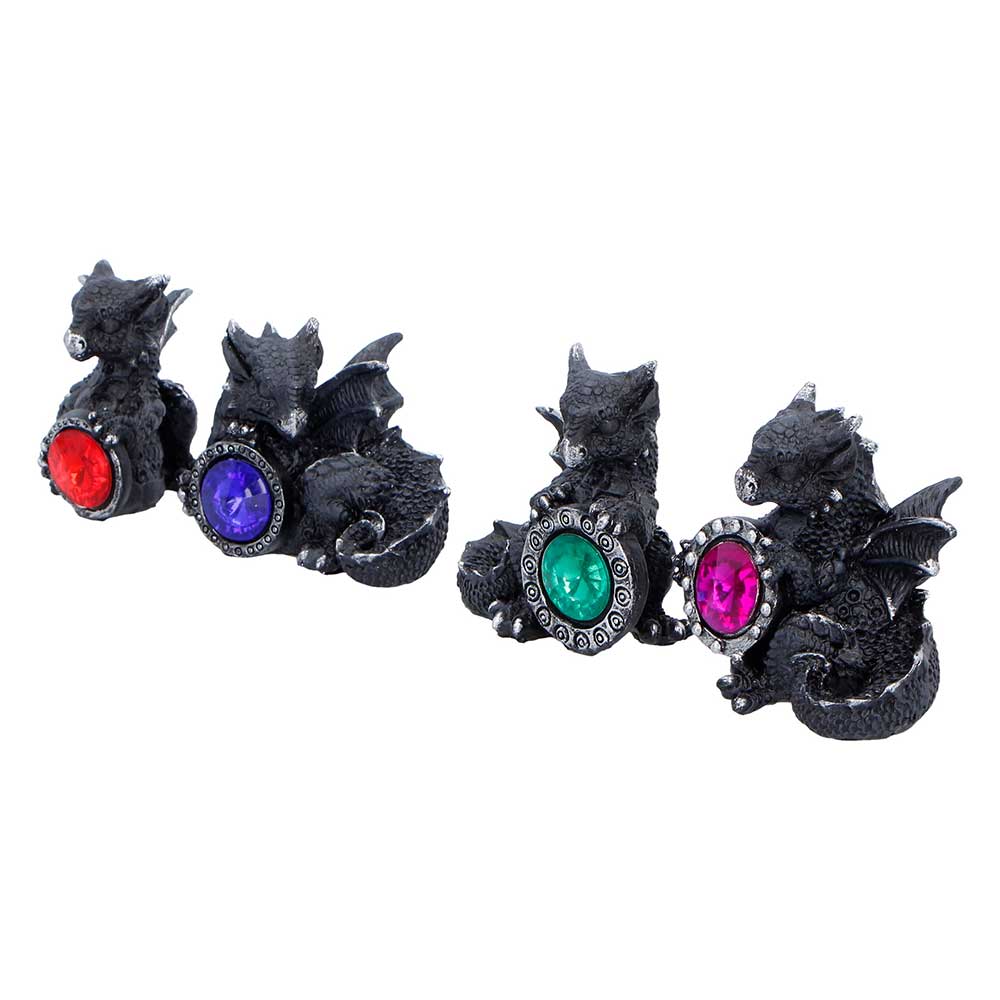 Midnight Reward Mini Dragon Figurine Set of 4