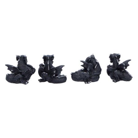 Midnight Reward Mini Dragon Figurine Set of 4