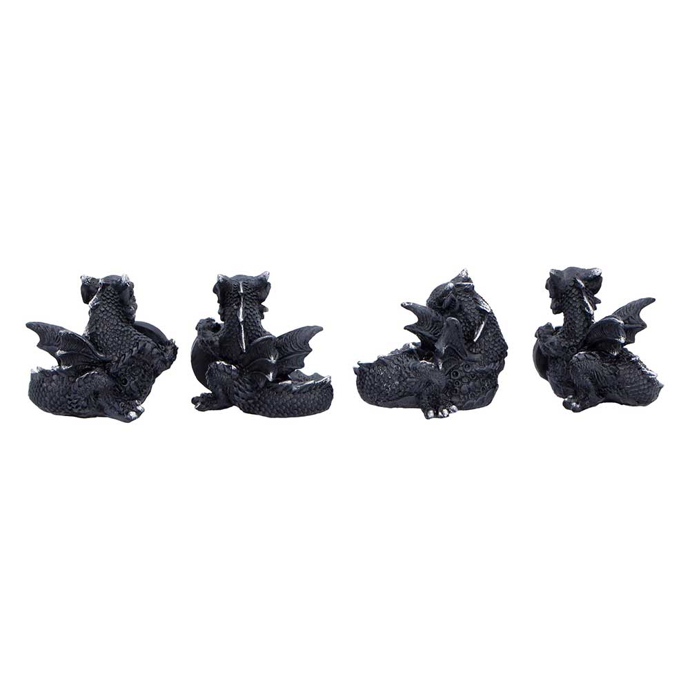 Midnight Reward Mini Dragon Figurine Set of 4