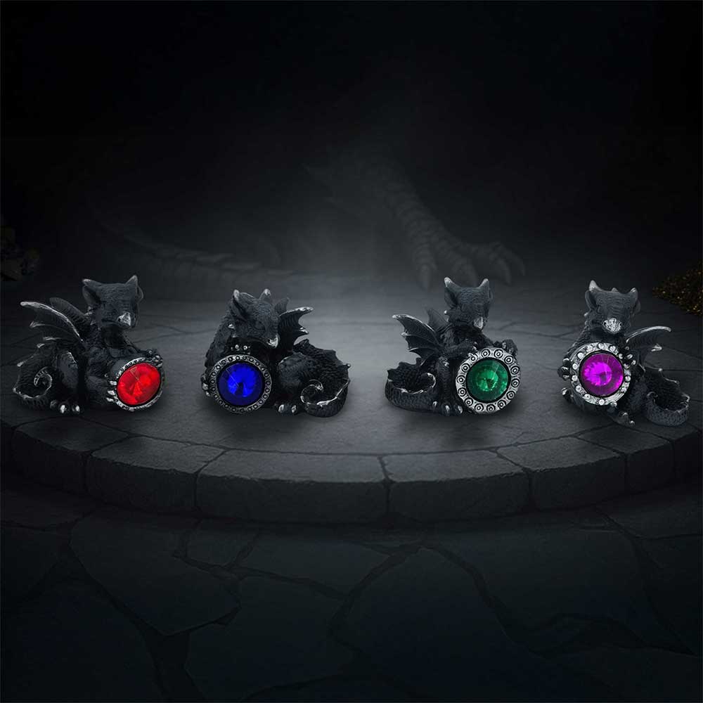 Midnight Reward Mini Dragon Figurine Set of 4