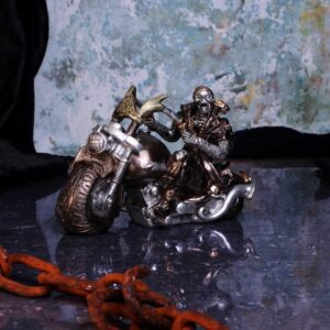 Bronze Full Throttle Motorbike Figurine 17cm