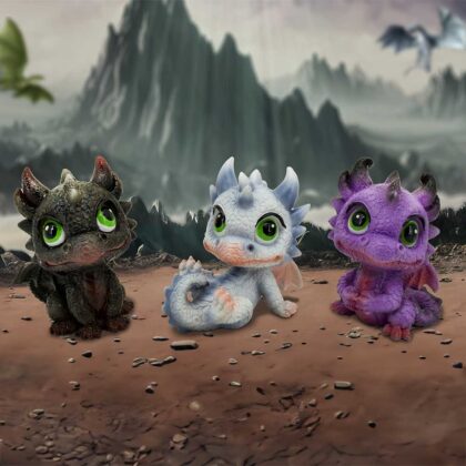 Little Hordlings Cute Baby Dragonling Figurines (Set of 3) 7cm
