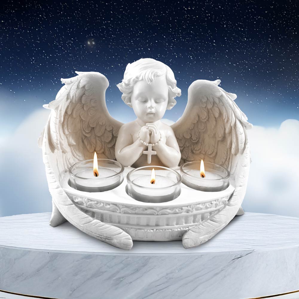 Prayers to Heaven Cherub Tea Light Holder 14.5cm