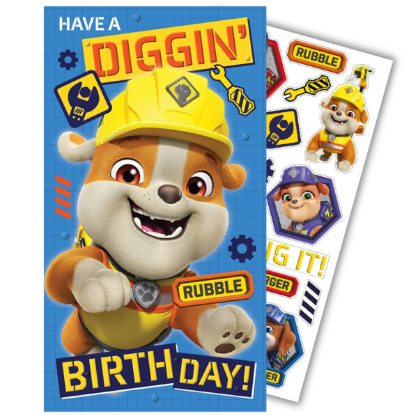TM 07855 Paw Patrol Birthday Card With Stickers