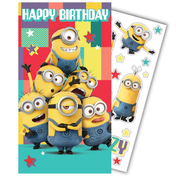 TM 07857 Despicable Me Birthday Card With Stickers
