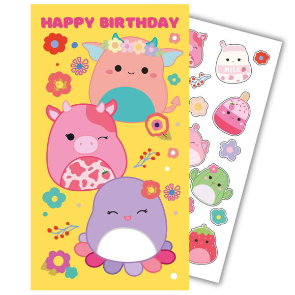 TM 07858 Squishmallows Birthday Card With Stickers