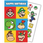 VTM 07859 Super Mario Birthday Card With Stickers