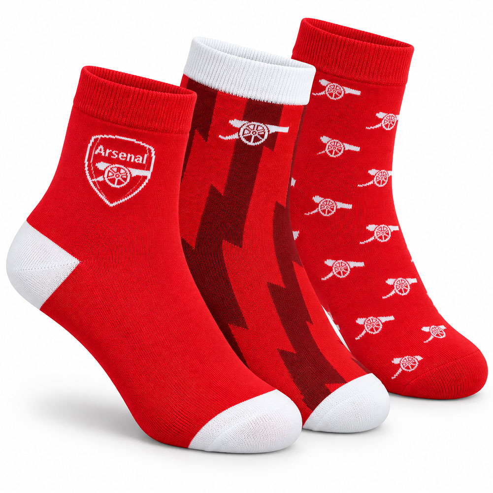 TM-07706-Arsenal-FC-3pk-Adults-Fashion-Socks TM 07706 Arsenal FC 3pk Adults Fashion Socks
