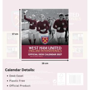 TM 08064 West Ham United FC Desktop Calendar 2027